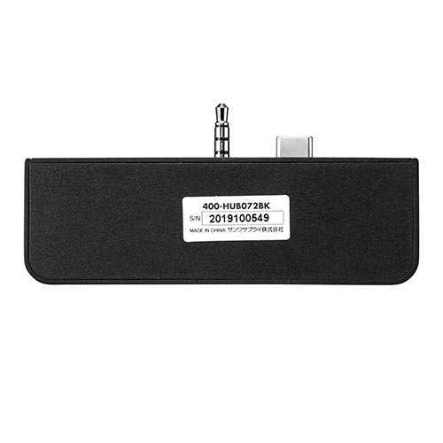 USB3.1/3.0ハブ（Surface Go・Go2専用・USB Type-C・ USB Aポート×2ポート・USB3.1 Gen1・3.5mm4極ミニジャック・バスパワー・ブラック）