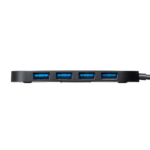 USB Type-Cハブ（USB A変換アダプタ付き・4ポート・USB3.1 Gen1・USB 3.0・バスパワー・ブラック）