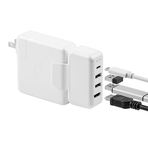 USB Type-Cハブ（MacBook専用・ACアダプタ一体型・取付型・USB