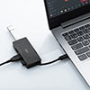 USB Type-Cハブ（4ポート・USB3.1 Gen1・USB3.0・HUB・バスパワー・ケーブル収納・3+1ポート・ブラック）