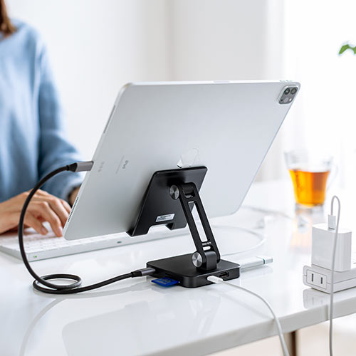 ドッキングステーション（USB・Type-C・スマホ・タブレット・スタンドタイプ・PD60W・・4K・7in1・HDMI・USB3.0・SD/microSDカード） HUB088BKN