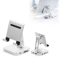 ドッキングステーション（USBハブ・Type-C・スマホ・タブレット・スタンドタイプ・PD60W・4K・7in1・HDMI・USB3.0・SD・microSDカード・シルバー） HUB088SN