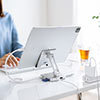 ドッキングステーション（USBハブ・Type-C・スマホ・タブレット・スタンドタイプ・PD60W・4K・7in1・HDMI・USB3.0・SD・microSDカード・シルバー） HUB088SN