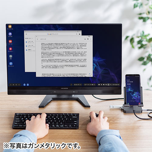 ドッキングステーション（USBハブ・Type-C・スマホ・タブレット・スタンドタイプ・PD60W・4K・7in1・HDMI・USB3.0・SD・microSDカード・シルバー） HUB088SN