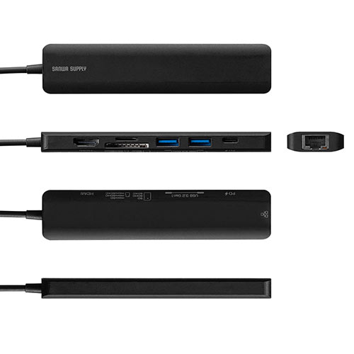 ドッキングステーション（USBハブ・タイプCハブ・持ち運び・ロングケーブル・7in1・4K・HDMI・PD100W・LAN・イーサネット・AIIｙ・Steam Deck・おすすめ） HUB090BK