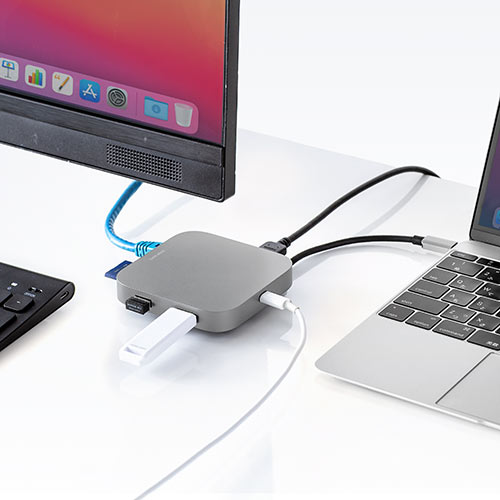 ドッキングステーション（USBハブ・持ち運び・コンパクト・巻き取り収納・USB・Type-C・PD100W・4K・8in1・HDMI・VGA・ROG AIIｙ・Steam Deck ） HUB091S