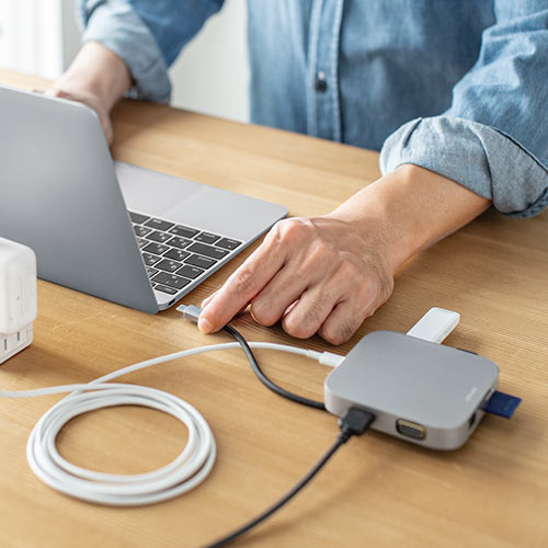 ドッキングステーション（USBハブ・持ち運び・コンパクト・巻き取り収納・USB・Type-C・PD100W・4K・8in1・HDMI・VGA・ROG AIIｙ・Steam Deck ） HUB091S