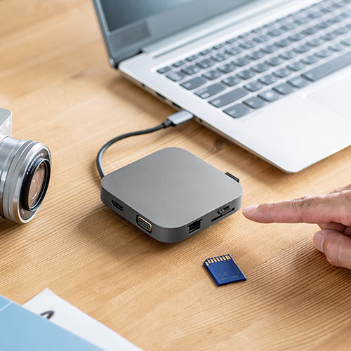 ドッキングステーション（USBハブ・持ち運び・コンパクト・巻き取り収納・USB・Type-C・PD100W・4K・8in1・HDMI・VGA・ROG AIIｙ・Steam Deck ） HUB091S