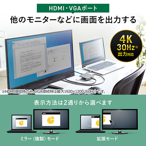 ドッキングステーション（USBハブ・持ち運び・コンパクト・巻き取り収納・USB・Type-C・PD100W・4K・8in1・HDMI・VGA・ROG AIIｙ・Steam Deck ） HUB091S