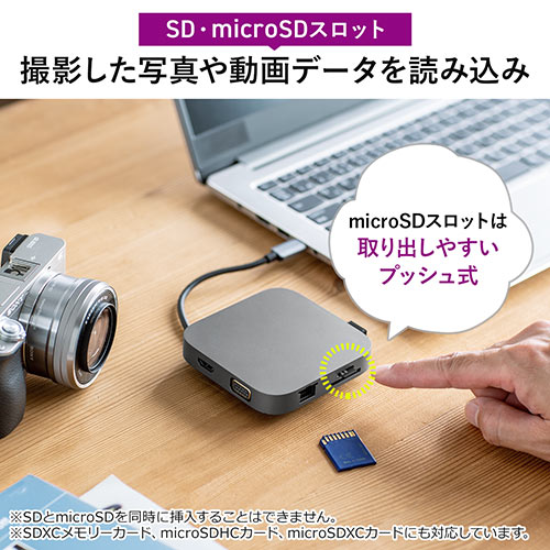 ドッキングステーション（USBハブ・持ち運び・コンパクト・巻き取り収納・USB・Type-C・PD100W・4K・8in1・HDMI・VGA・ROG AIIｙ・Steam Deck ） HUB091S