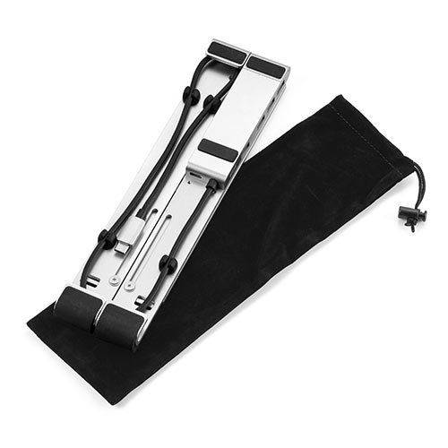 USBハブ付きノートパソコンスタンド（5段階調節 角度調整 姿勢改善 持ち運び 折りたたみ式 PCスタンド iPadスタンド）