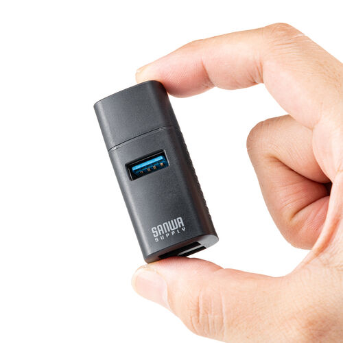 USBハブ（コンパクト・小型・USB-A・3ポート・USB3.0/USB2.0コンボハブ・黒色・軽量）