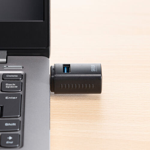 USBハブ（コンパクト・小型・USB-A・3ポート・USB3.0/USB2.0コンボハブ・黒色・軽量）