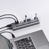 USBハブ 13ポート セルフパワー USB充電器 個別スイッチ付 ケーブル長2.7ｍ USB5Gbps ACアダプタ付 充電 通信