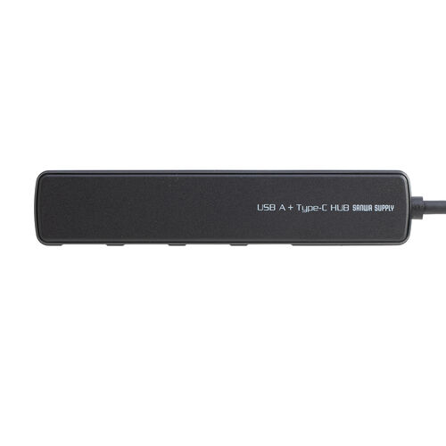 USBハブ（４ポート・コンパクト・軽量・USB・5Gbps・USB2.0・USB A接続・ケーブル長15cm・ブラック）