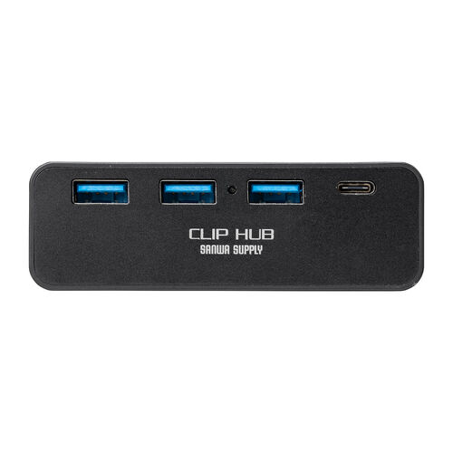 クリップ式USBハブ（Type-C接続・4ポート・クランプ固定・Type-C×1ポート・USB A×3ポート・机固定・1.5mケーブル・シルバー）