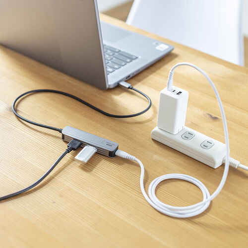 USB Type-Cマルチ変換アダプタ（HDMIポート・USB Type-Cポート・PD充電対応・USB3.2 Gen1ポート付き・ケーブル長50cm）