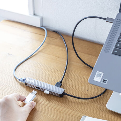 USB Type-Cマルチ変換アダプタ（HDMIポート・LANポート・USB3.2 Gen1×3ポート付き・ケーブル長50cm）