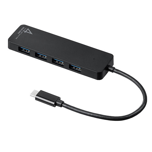 USB Type-Cハブ 4ポート USB3.2 Gen1 スリム 軽量 15cmケーブル