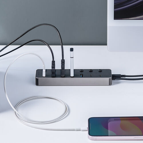 USBハブ 7ポート｜電源付きセルフパワー・個別スイッチ・充電対応