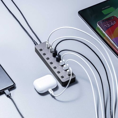 いっぬ　ハブ7個 USBハブ 7ポート usb3.0 typea 給電 小型 バスパワー 周辺機器