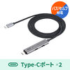 USB Type-Cハブ（Type-Cケーブル・PD対応・PD100W・USB3.2 Gen1・USB5Gbps・持ち運び・ケーブル一体型・1.5m・ブラック）