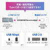 USB Type-Cハブ（Type-Cケーブル・PD対応・PD100W・USB3.2 Gen1・USB5Gbps・持ち運び・ケーブル一体型・1.5m・ブラック）