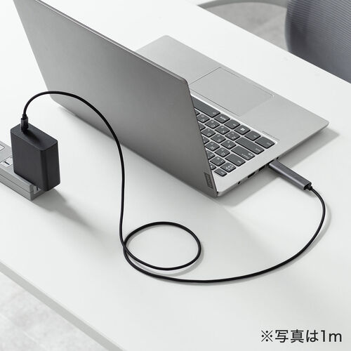 USB Type-Cハブ（Type-Cケーブル・PD対応・PD100W・USB3.2 Gen1・USB5Gbps・持ち運び・ケーブル一体型・0.5m・ブラック）