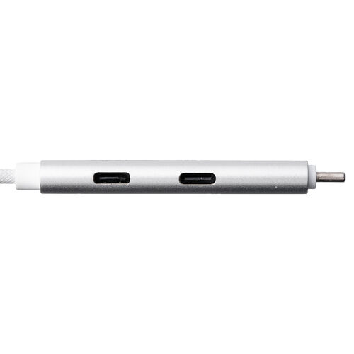 USB Type-Cハブ（Type-Cケーブル・PD対応・PD100W・USB3.2Gen1・USB5Gbps・持ち運び・ケーブル一体型・1m・シルバー）
