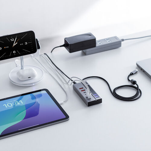 USBハブ（4ポート・PD専用ポート・2ポート・USB充電器・Type-C・セルフパワー・最大PD45W対応・ディスプレイ付き・USB3.2・Gen2・USB・10Gbps ）