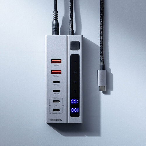 USBハブ（4ポート・PD専用ポート・2ポート・USB充電器・Type-C・セルフパワー・最大PD45W対応・ディスプレイ付き・USB3.2・Gen2・USB・10Gbps ）