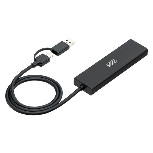 USBハブ（5ポート・セルフパワー・バスパワー・USB 5Gbps・小型・コンパクト・高速通信・Type-C接続・USB A接続・充電・通信・60cm）