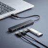 USBハブ（４ポート・コンパクト・軽量・USB 5Gbps・USB2.0・USB Type-C接続・ケーブル長15cm・ブラック）