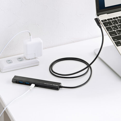 ドッキングステーション（USBハブ・タイプCハブ・L字コネクタ・ロングケーブル・4K・HDMI・USB3.2・PD100W・有線LAN・AIIｙ・Steam Deck） HUBC8BK