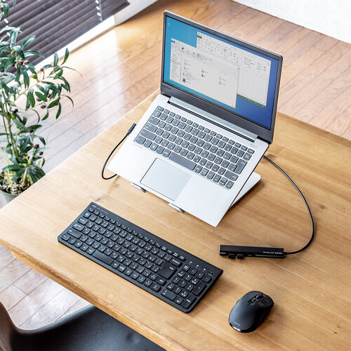 ドッキングステーション（USBハブ・タイプCハブ・L字コネクタ・ロングケーブル・4K・HDMI・USB3.2・PD100W・有線LAN・AIIｙ・Steam Deck） HUBC8BK