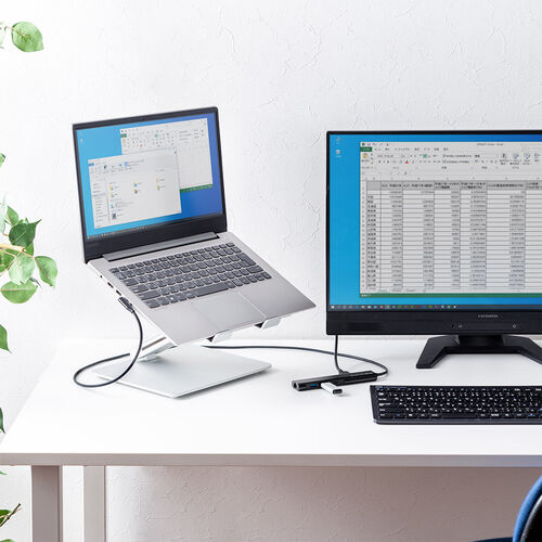 ドッキングステーション（USBハブ・タイプCハブ・L字コネクタ・ロングケーブル・4K・HDMI・USB3.2・PD100W・有線LAN・AIIｙ・Steam Deck） HUBC8BK