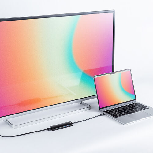 ドッキングステーション（タイプCハブ・HDMI・4K・L型アダプタ・PD100W・カードリーダー・L字・ケーブル長20cm・モバイルドッキングステーション） HUBCP20BK