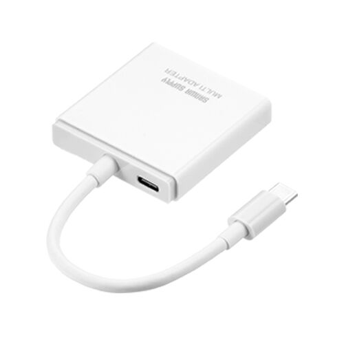 USB HDMI 変換（4K・USBハブ・3ポート拡張・Type C接続・PD充電対応・薄型・ホワイト）