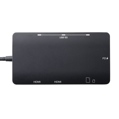 ドッキングステーション（HDMI2つ・2画面出力対応・4K/60Hz対応・USB-C接続・USB PD100W・スマートPD対応・カードリーダー・ L型アダプタ・ケーブル長20cm）