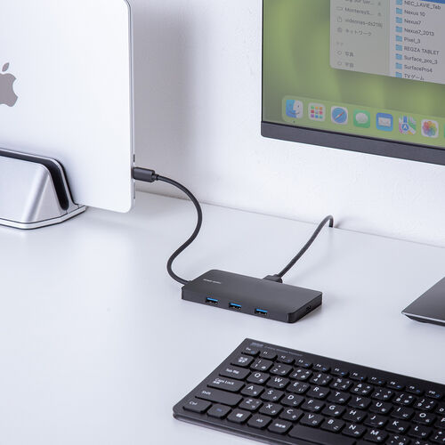 ドッキングステーション（HDMI2つ・2画面出力対応・4K/60Hz対応・USB-C接続・USB PD100W・スマートPD対応・カードリーダー・ L型アダプタ・ケーブル長20cm）