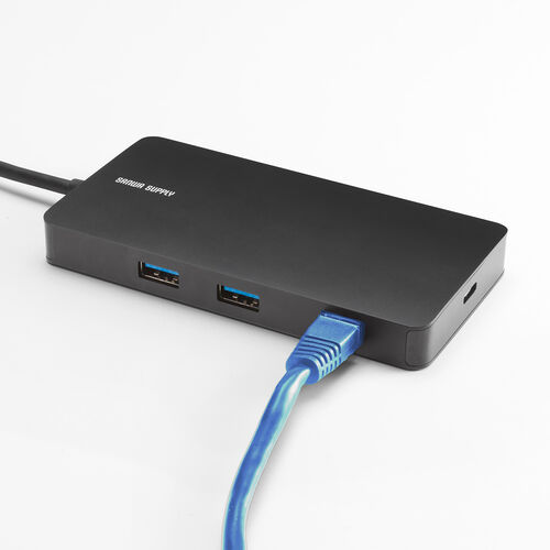 ドッキングステーション（HDMI2つ・2画面出力対応・4K/60Hz対応・USB-C接続・USB PD100W・スマートPD対応・カードリーダー・有線LAN・L型アダプタ・ケーブル長20cm）