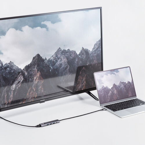 ドッキングステーション（タイプCハブ・画面ON/OFFスイッチ付き・HDMI・4K/60Hz・PD100W・ケーブル一体型・モバイル・持ち運び）HUBCP30GM