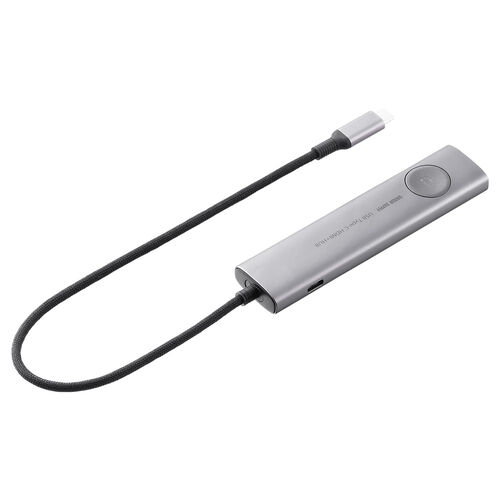 ドッキングステーション（タイプCハブ・画面ON/OFFスイッチ付き・HDMI・4K/60Hz・PD100W・ケーブル一体型・モバイル・持ち運び）HUBCP30GM