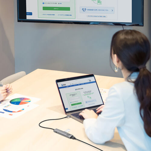 ドッキングステーション（タイプCハブ・画面ON/OFFスイッチ付き・HDMI・4K/60Hz・PD100W・ケーブル一体型・モバイル・持ち運び）HUBCP30GM