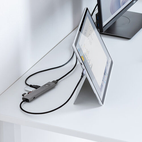 ドッキングステーション（タイプCハブ・画面ON/OFFスイッチ付き・HDMI・4K/60Hz・PD100W・ケーブル一体型・モバイル・持ち運び）HUBCP30GM