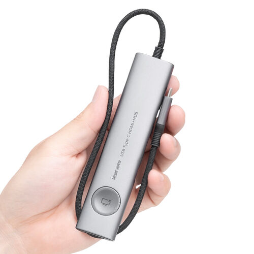 ドッキングステーション（タイプCハブ・画面ON/OFFスイッチ付き・HDMI・4K/60Hz・PD100W・カードリーダー・ケーブル一体型・モバイル・持ち運び） HUBCP31GM