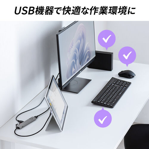 ドッキングステーション（タイプCハブ・画面ON/OFFスイッチ付き・HDMI・4K/60Hz・PD100W・カードリーダー・ケーブル一体型・モバイル・持ち運び） HUBCP31GM