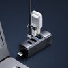 USBハブ（コンパクト・PD90W対応・小型・USB Type-C接続・PC充電・USB3.0・USB2.0・USB-Cポート・USB Aポート・3ポート・コンボハブ・黒色・軽量）