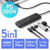 USB-C ハブ（5-in-1・PD100W・4K/30Hz・HDMIポート・軽量・コンパクト・USB-Cポート・USB-Aポート・5Gbps・高速データ転送）