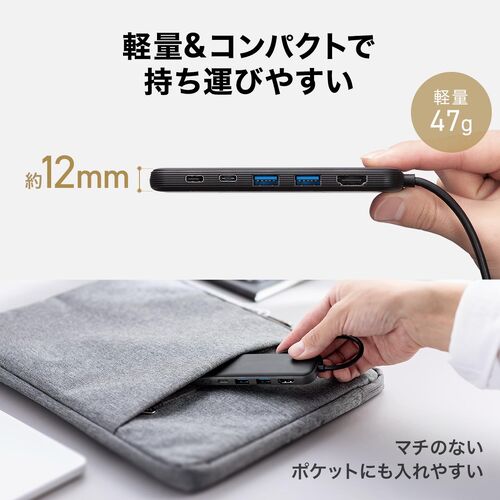 USB-C ハブ（5-in-1・PD100W・4K/30Hz・HDMIポート・軽量・コンパクト・USB-Cポート・USB-Aポート・5Gbps・高速データ転送）
